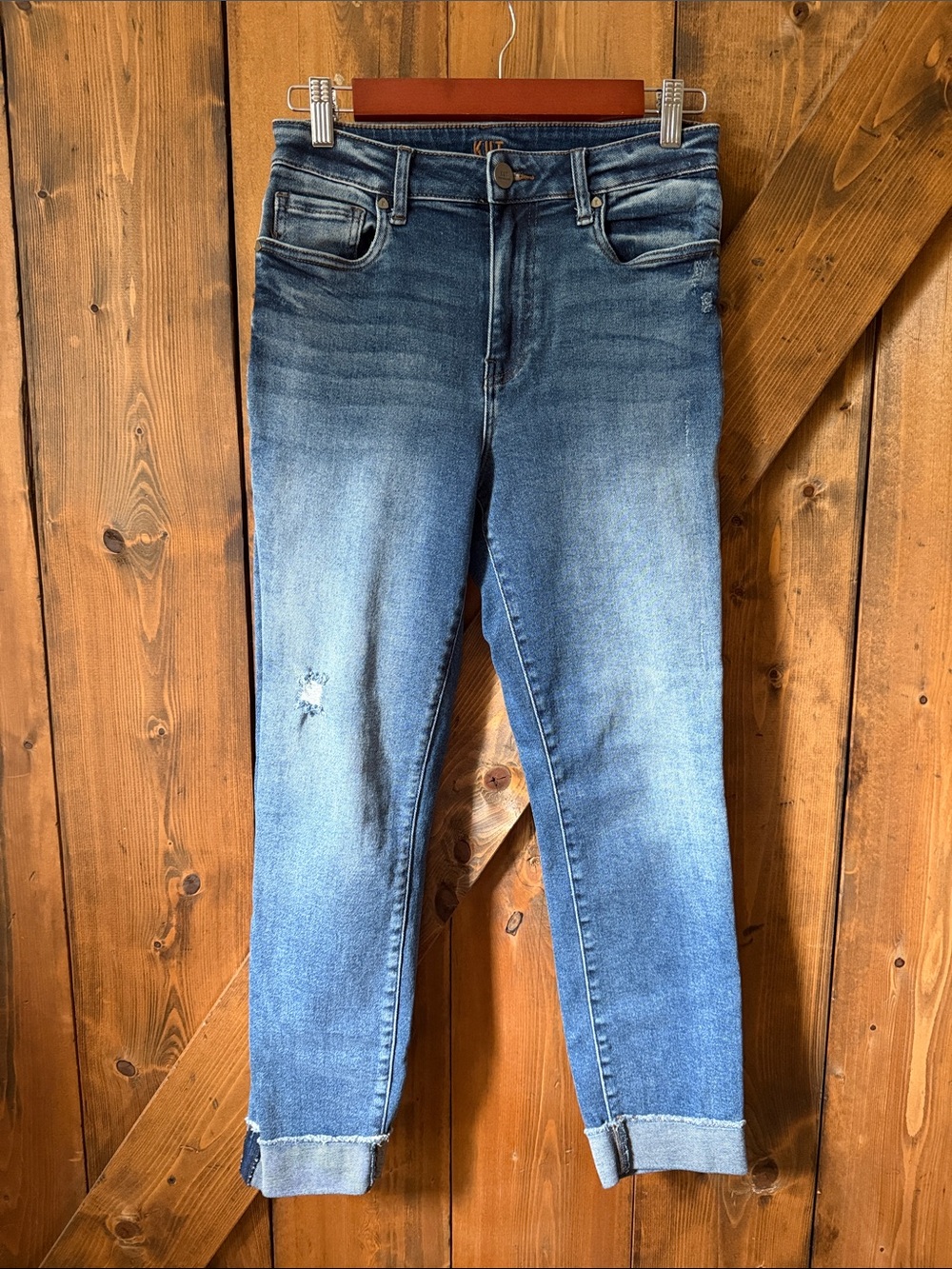 Kut from the Kloth Midwash Cropped Skinny Jeans - Blue